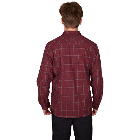 Alpinist Felder Erkek Ekose Outdoor Gömlek Bordo-Lacivert