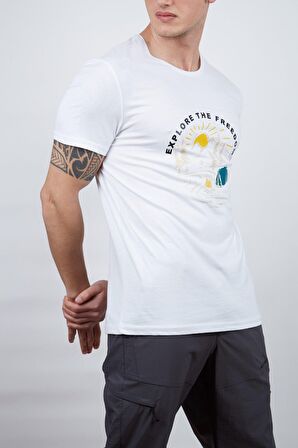 Alpinist Vide Erkek T-Shirt Beyaz