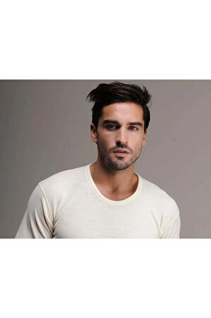 Erkek Kısa Kollu Yün Termal Fanila Woolmark Sertifikalı Ekoteks Belgeli