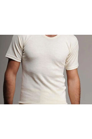 Erkek Kısa Kollu Yün Termal Fanila Woolmark Sertifikalı Ekoteks Belgeli