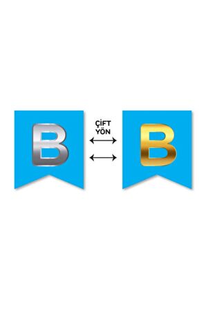 Çift Taraflı Harf Banner Gold/Gümüş Mavi B
