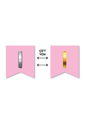 Çift Taraflı Harf Banner Gold/Gümüş Pembe I