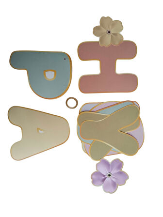 Dekoratif Asmalı Banner Happy Birthday makaron renklerde lüks karton yazı