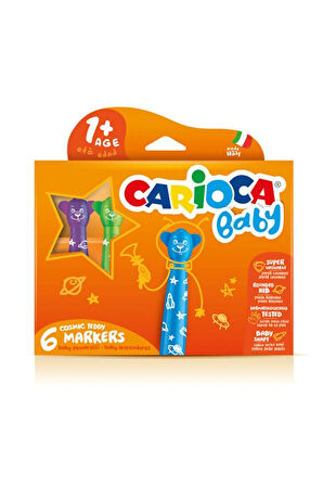 3'lü Bebek Set Mum Boya , 3ın 1 Ahşap Gövdeli Ve Bebek Keçeli Boya 6'lı