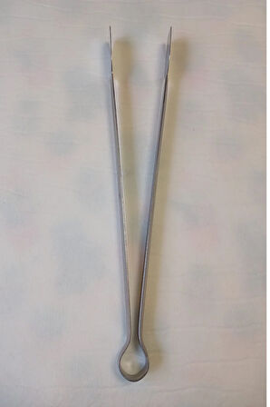 1 Adet 27 Cm Metal Mangal Maşası Orta Boy Paslanmaz Çelik Yemek Barbekü Maşası, Kömür Köz