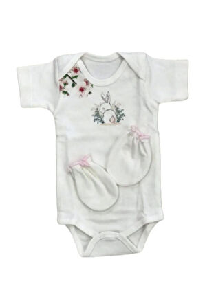 Kız Bebek Beyaz Tavşanlı 10'lu Hastane Çıkışı Seti 100532