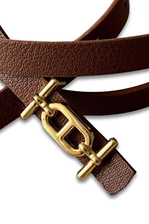 Vos Versa İnce Gold Tokalı Siyah İnce Kadın Kemeri VOSDK0212101