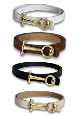 Vos Versa Uzun Tasarım Gold Tokalı Taba İnce Kadın Kemeri VOSDK0214101