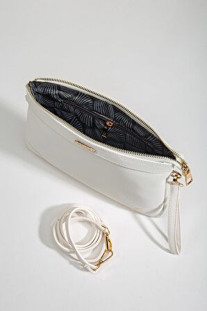 Prada Malzeme Uzun Kısa Askılı Beyaz Kadın Portföy Çanta