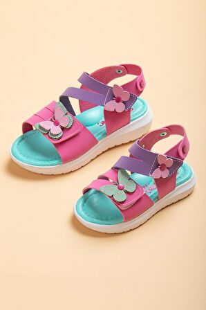 Şirinbebe Şiringenç Kelebek Model Mor Kız Bebek Çocuk Sandalet