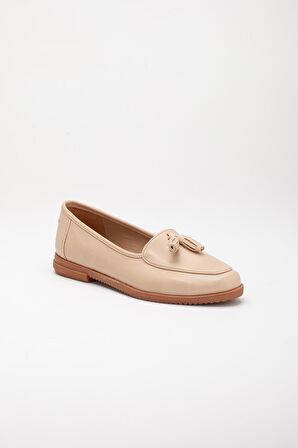 Püsküllü Cilt Nude Kadın Günlük Ayakkabı