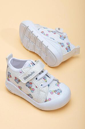 Şirinbebe Şiringenç Keten Gümüş Kız İlkadım Bebek Çocuk Ayakkabısı