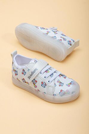 Şirinbebe Şiringenç Keten Gümüş Kız İlkadım Bebek Çocuk Ayakkabısı