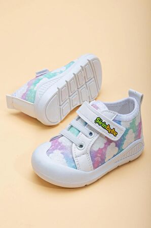 Şirinbebe Şiringenç Keten Beyaz Kız İlkadım Bebek Çocuk Ayakkabısı