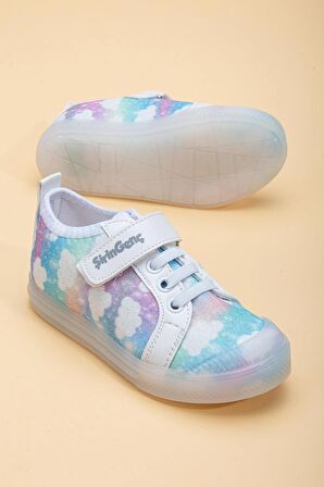 Şirinbebe Şiringenç Keten Beyaz Kız İlkadım Bebek Çocuk Ayakkabısı