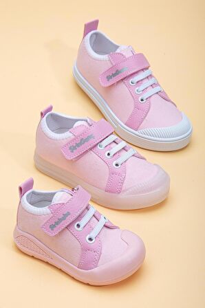 Şirinbebe Şiringenç Keten Pembe Kız İlkadım Bebek Çocuk Ayakkabısı