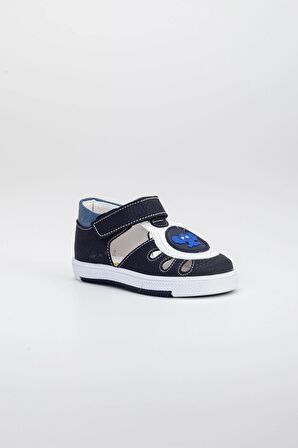 Şirinbebe Yan Açık Cırtlı Mavi Erkek İlkadım Bebek Ortopedik Ayakkabı