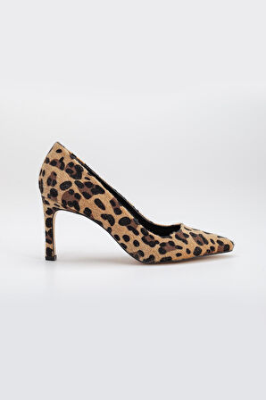 Leopar Desen Düz Model Kadın İnce Topuklu Stiletto
