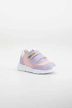 Şirinbebe Şiringenç Ortopedik Lila Cırtlı Beyaz Taban Kız Bebek Çocuk Spor Ayakkabı