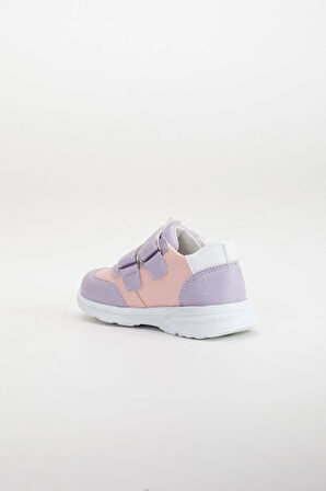 Şirinbebe Şiringenç Ortopedik Lila Cırtlı Beyaz Taban Kız Bebek Çocuk Spor Ayakkabı