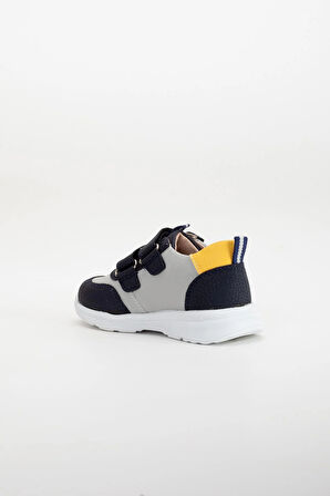 Şirinbebe Şiringenç Ortopedik Sarı Cırtlı Beyaz Taban Erkek Bebek Çocuk Spor Ayakkabı