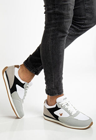 Erkek Spor Ayakkabı Beyaz Anorak Su Geçirmez Bağlı