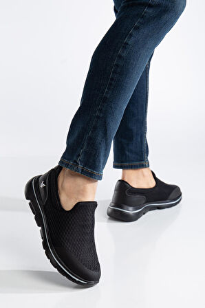 Erkek Günlük Spor Ayakkabı Siyah Bağsız Aqua Faylon Taban