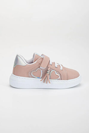 Kız Çocuk Spor Ayakkabı Pudra Yan Püskül Dikişli Taban