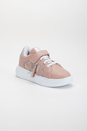 Kız Çocuk Spor Ayakkabı Pudra Yan Püskül Dikişli Taban
