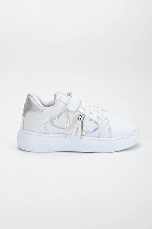 Kız Çocuk Spor Ayakkabı Beyaz Yan Püskül Dikişli Taban