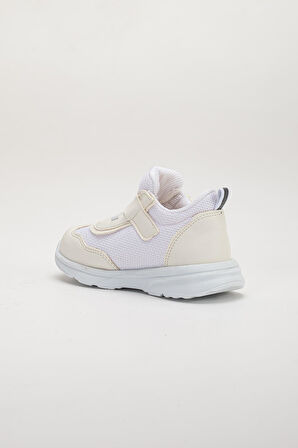 Şirinbebe Ortopedik Erkek Bebek İlk Adım Spor Ayakkabı Beyaz Cırtlı Anorak Malzeme