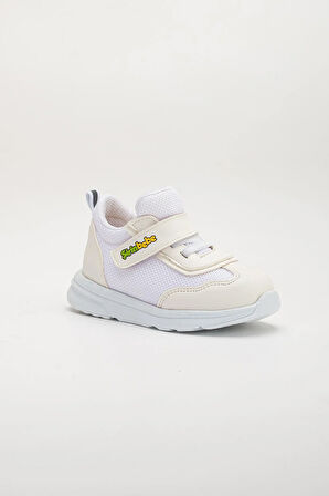 Şirinbebe Ortopedik Erkek Bebek İlk Adım Spor Ayakkabı Beyaz Cırtlı Anorak Malzeme