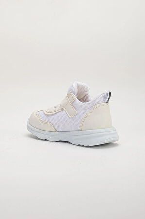 Şirinbebe Ortopedik Kız Bebek İlk Adım Spor Ayakkabı Beyaz Cırtlı Anorak Malzeme