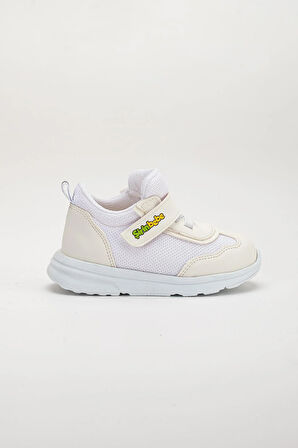 Şirinbebe Ortopedik Kız Bebek İlk Adım Spor Ayakkabı Beyaz Cırtlı Anorak Malzeme