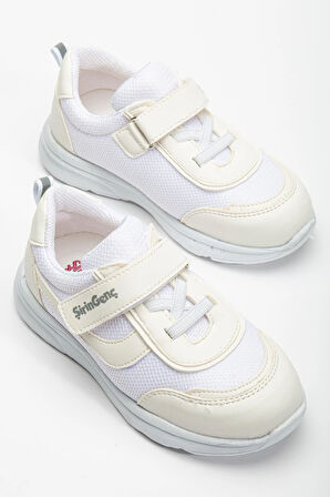 Şiringenç Ortopedik Erkek Çocuk Spor Ayakkabı Beyaz Cırtlı Anorak Malzeme