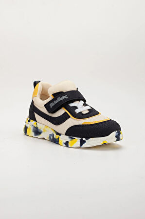 Şiringenç Ortopedik Erkek Çocuk Spor Ayakkabı Sarı Cırtlı Anorak Malzeme