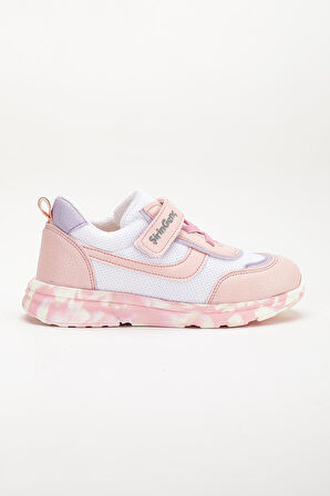 Şiringenç Ortopedik Kız Çocuk Spor Ayakkabı Pembe Cırtlı Anorak Malzeme