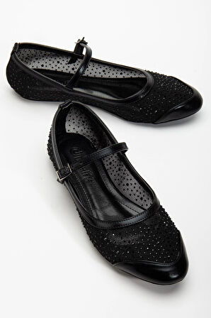 Kadın Babet Siyah File Üzeri Taş Döşeme Baretli