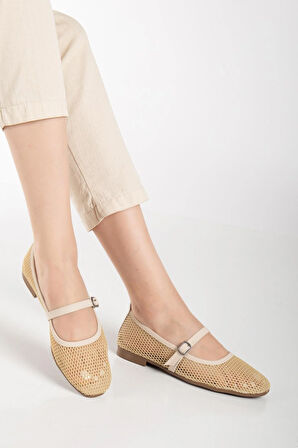 Kadın Babet bej Fileli Baretli