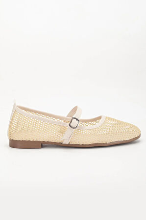 Kadın Babet bej Fileli Baretli