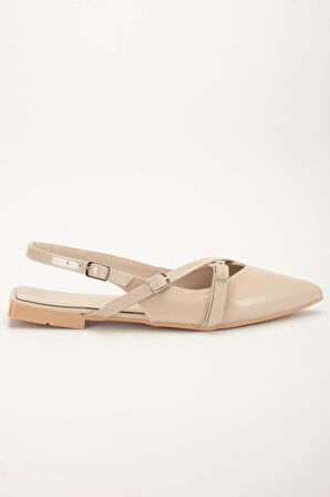 Badın Babet Ten Rugan Çapraz Bantlı Arka Açık Sivri