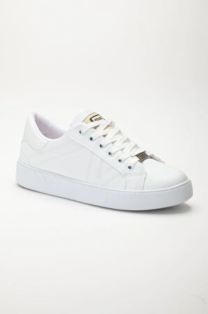 Kadın Casual Spor Ayakkabı Beyaz İnce Taban Bağcıklı