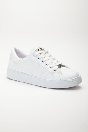 Kadın Casual Spor Ayakkabı Beyaz İnce Taban Bağcıklı