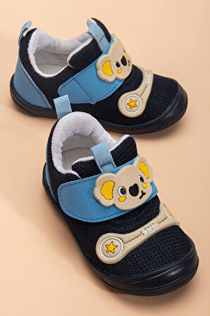 Şirinbebe Ortopedik Erkek Bebek İlkadım Ayakkabı Mavi Cırtlı Anorak