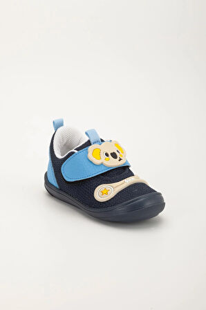 Şirinbebe Ortopedik Erkek Bebek İlkadım Ayakkabı Mavi Cırtlı Anorak