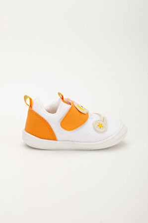 Şirinbebe Ortopedik Erkek Bebek İlkadım Ayakkabı Beyaz Cırtlı Anorak