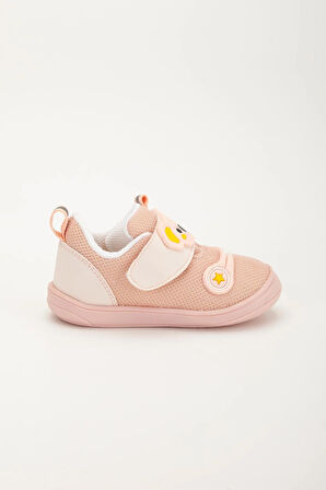 Şirinbebe Ortopedik Kız Bebek İlkadım Ayakkabı Pudra Cırtlı Anorak