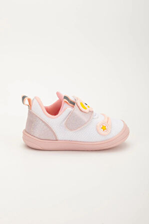 Şirinbebe Ortopedik Kız Bebek İlkadım Ayakkabı Beyaz Cırtlı Anorak