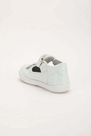 Şirinbebe Ortopedik Kız Bebek İlkadım Ayakkabı Beyaz Direkli Fiyonklu