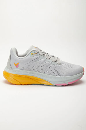 Kadın Spor Ayakkabı Gri Hafif Kalın Renkli Taban